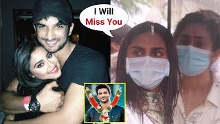 Krystle DSouza EMOTIONAL At Sushant Singh Rajput Last Jorney [upl. by Nelleoj]