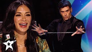 Funny Magician Tickles Nicole Scherzinger on Australias Got Talent 2019  Magicians Got Talent [upl. by Mraz237]