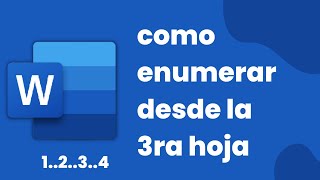 COMO ENUMERAR PAGINAS EN WORD sin la portada y el índice [upl. by Enowtna217]