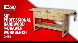 SIP  01460 Professional Hardwood 4Drawer Workbench [upl. by Elke]