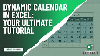 Dynamic Calendar in Excel  Your Ultimate Tutorial [upl. by Eycal441]