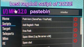 Best Ragdoll Engine Script Of 2023 keyless pastebin [upl. by Arber]