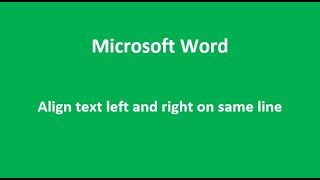 Align text left and right on same line  Microsoft Word [upl. by Keyser]