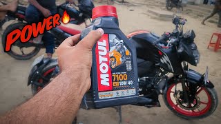 MOTUL 10w40 Engine Oil For Apache 160 4v  Best Engine Oil   R RIDER [upl. by Arah]