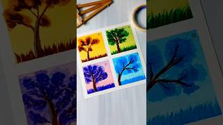 Tree Art Using Brush Pen  Drawing Colorful Trees yt tree drawing shorts MissAgrawal21kids [upl. by Audly]