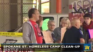 Seattle begins clearing out SODO homeless camp [upl. by Hcelemile]