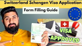 SwitzerlandSchengen Visa Application Form Filling Guide 2024 with Real Form  Longdrive300 [upl. by Sirama]