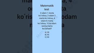 Qiziqarli matematik test  Siz buni topa olasizmi [upl. by Ednew]