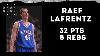 Raef LaFrentz Full Highlights vs Arizona  12297  32 Pts 8 Rebs [upl. by Adnuhsed843]