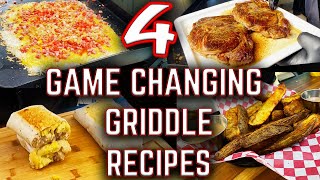 FOUR GRIDDLE RECIPES THAT WILL UP YOUR GRIDDLE GAME 4 SIMPLE FLAT TOP GRIDDLE COOKS [upl. by Dedric459]