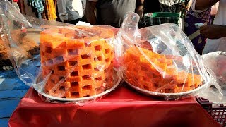 Wow Those are Tasty Coconut Burfi  Kobbari Louz  Kobbari Laddu  Hyderabad Street Foods [upl. by Ahcsatan]