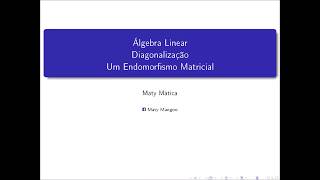 Álgebra Linear  10 Diagonalização  4 Um Endomorfismo entre Matrizes [upl. by Ellecrag]