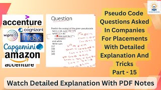 Pseudo Code For Infosys Capgemini Accenture Part 15 itjobs pseudocode interviewquestions [upl. by Droffats]