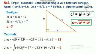 Pifagor teoremasi va uning isboti [upl. by Beane738]