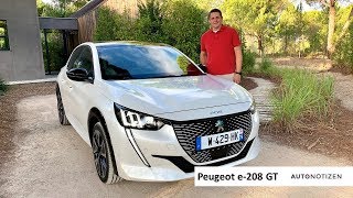 Peugeot e208 GT 2019 ElektroKleinwagen im Review Test Fahrbericht [upl. by Sumahs]