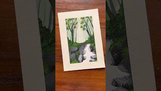 Forest painting by Acrylics shabarts acrylicpaintingtutorial arttutorial forestpainting [upl. by Niatsirk]