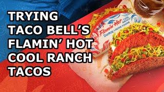 Trying TACO BELL’s NEW Flamin’ Hot Cool Ranch Taco EXTRA SPICY [upl. by Rice886]