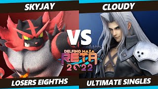 RETA 2022 Top 8  Skyjay Incineroar Vs Cloudy Sephiroth SSBU Ultimate Tournament [upl. by Aon]