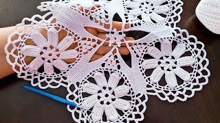 Tutorial Crochet Tablecloth With Crochet Motif 🧶 New Crochet Design 2024 Circle Tablecloth [upl. by Pike410]