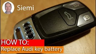 Remote control key Replace key battery  Audi A4 B9 A5 Q5 Q7 TT CR2032 battery [upl. by Aelahs]