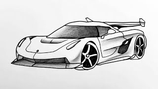 How to Draw a Sports Car Ferrari  How to Draw Luxury Sports Car  Step By Step Luxury Cars Drawing [upl. by Nosdrahcir]