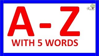 A to Z alphabets with spelling for 5 words for learning [upl. by Edmee]