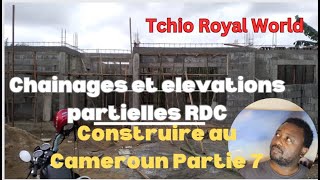 Chainages et elevations partielles RDC  Construction immeuble R2  elevations de murs  partie 7 [upl. by Anyad]