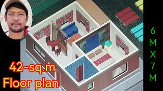 42sqm bamboo floor plan in the Philippines [upl. by Nirtiak]