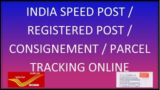 Speed Post  Registered Post  India Post Consignment Parcel Tracking Online 2021 2022 [upl. by Umberto]