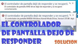 El controlador de Pantalla dejo de responder y se recupero Windows 1087 I SOLUCIÓN 2022 [upl. by Tnecnev]