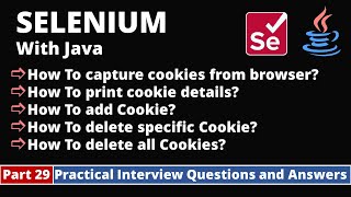 Part29Selenium with Java Tutorial  Practical Interview Questions and Answers  Handling Cookies [upl. by Gemperle398]