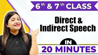 Direct and Indirect Speech  Cheat Sheet Series For Class 6th amp 7th [upl. by Corette411]