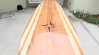 How to build a wood surfboard glassing and finishing [upl. by Derreg]