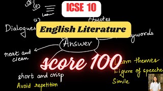 English literature Answer writing 👌💯 tips to score 100🔥  ICSE 10 boards😎 [upl. by Neilla]