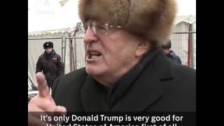 Vladimir Zhirinovsky in English Dont vote for vicious Hillary Clinton Trump  World Peace [upl. by Oleg946]