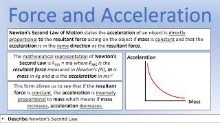 GCSE Physics All Exam Boards Motion Force Acceleration and Newtons Laws [upl. by Erdrich]