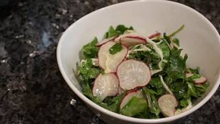 Winter Salad Greens with Pear Vinaigrette  Green Door Gourmet [upl. by Inalaehak]