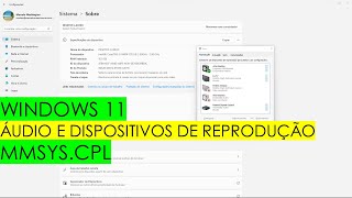 WINDOWS 11  ÁUDIO E DISPOSITIVOS DE REPRODUÇÃO [upl. by Anitserp884]