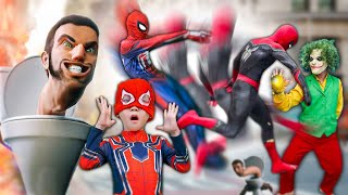 TEAM SPIDERMAN in REAL LIFE 2 KID SPIDER MAN amp SpiderMans SOUL Battle NERF GUN LIVE ACTION [upl. by Kerman696]