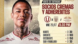 ¿CUÁNTO RECAUDARÁ UNIVERSITARIO EN EL CLÁSICO VS ALIANZA 💵💵  CIFRA RÉCORD 😱😱  ENTRADAS A LA VENTA [upl. by Kelwunn334]