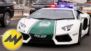 Dubai Police Cars  Patrol in a Lamborghini  Motorvision [upl. by Hteazile]