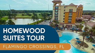 Homewood Suites at Flamingo Crossings  Room amp Hotel Tour  Spring 2021  Hotel Next To Disney World [upl. by Adhern39]