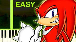 KNUCKLES THEME  EASY Piano Tutorial [upl. by Lilybelle]