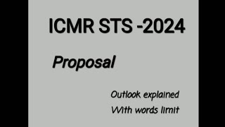 how to write a research proposalproposal outlineword limit and marks for icmr proposalicmrsts2024 [upl. by Eimmas]