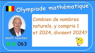 Olympiade mathématique 2024 Midi 063 [upl. by Nnylaf]