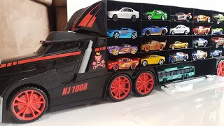 Toy Cars Transportation by Truck Hot Wheels Welly Disney Video for Kids [upl. by Demott692]