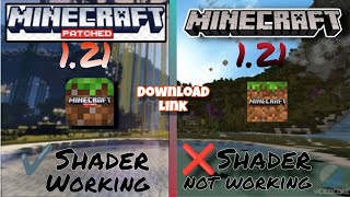 How to download Minecraft patched 121 Shaders Not working problem solve [upl. by Vevina]