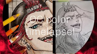 Coloredpencil Drawing OC color process timelapse [upl. by Wickner906]