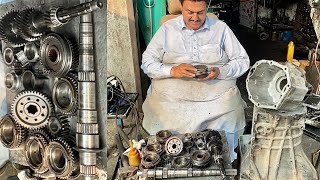 Hundai Shazore  Gearbox Restoration How To Rebuild Destroyed Gearbox with Basic Tools [upl. by Earvin574]