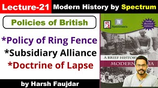 H21 Policy of Ring Fence Subsidiary Alliance amp Doctrine of Lapse  Spectrum Modern History UPSC [upl. by Harday844]